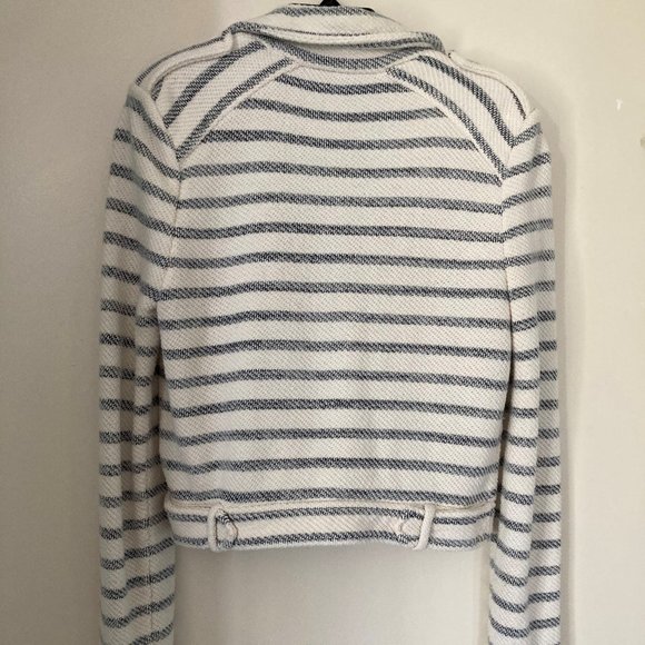 BCBGMaxAzria White/Gray Striped Cotton Jacket - Picture 4 of 7